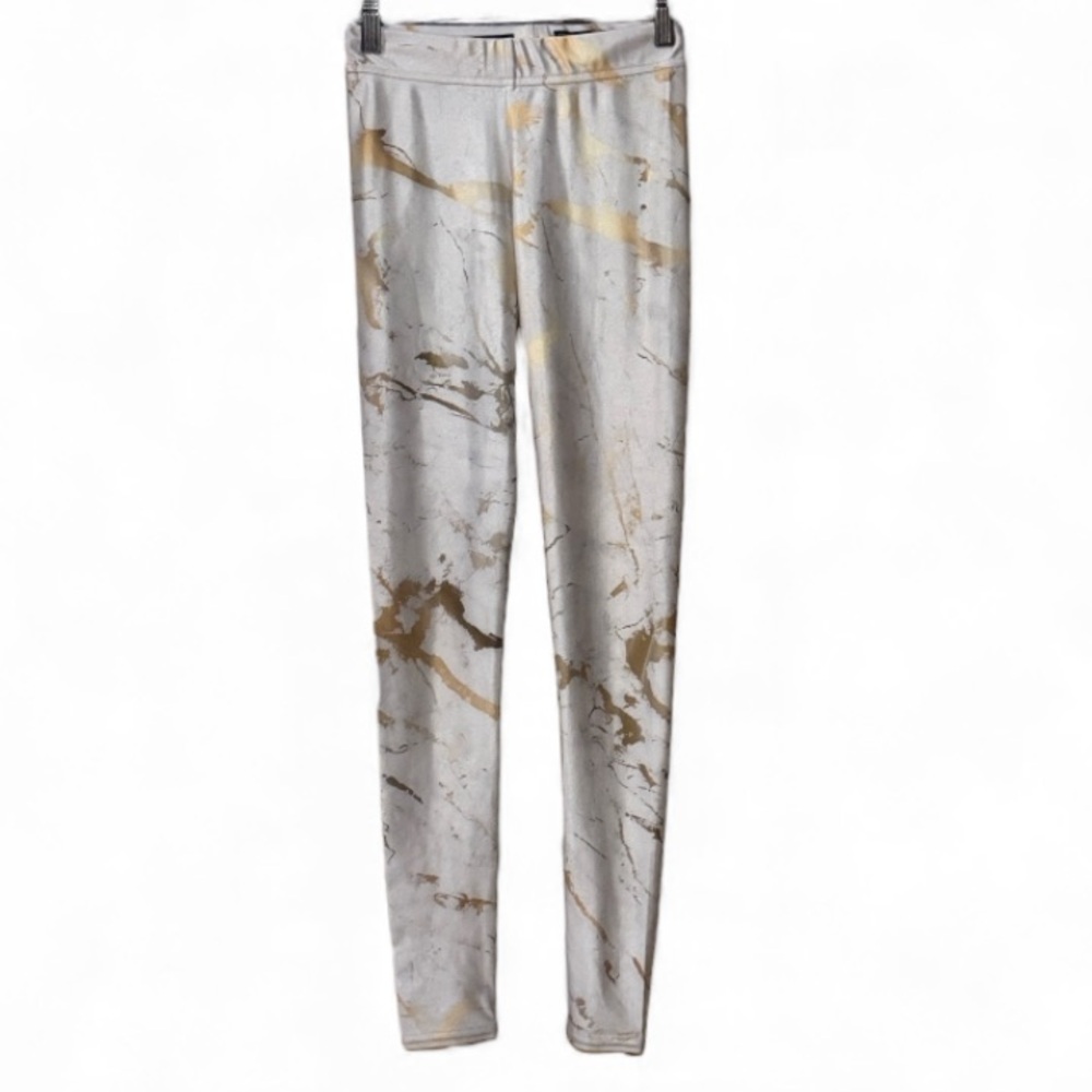 Nuvango Gold Marble Print Leggings by Marta Olga Klara Size XS
